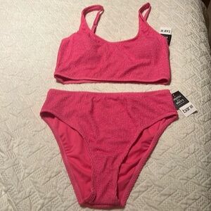 NWT Bar III Pink Candy Kiss Swimwear Set Size Large Summer Beach Ready